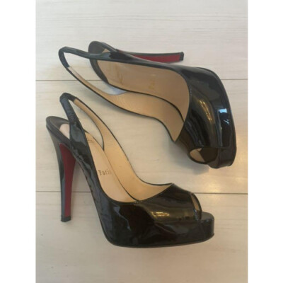 Christian Louboutin open toe pumps Black EU 35.5 US 5.5 used | eBay