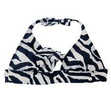 Victoria Secrets Bikini Top Women Size Small Black White Zebra Print Halter