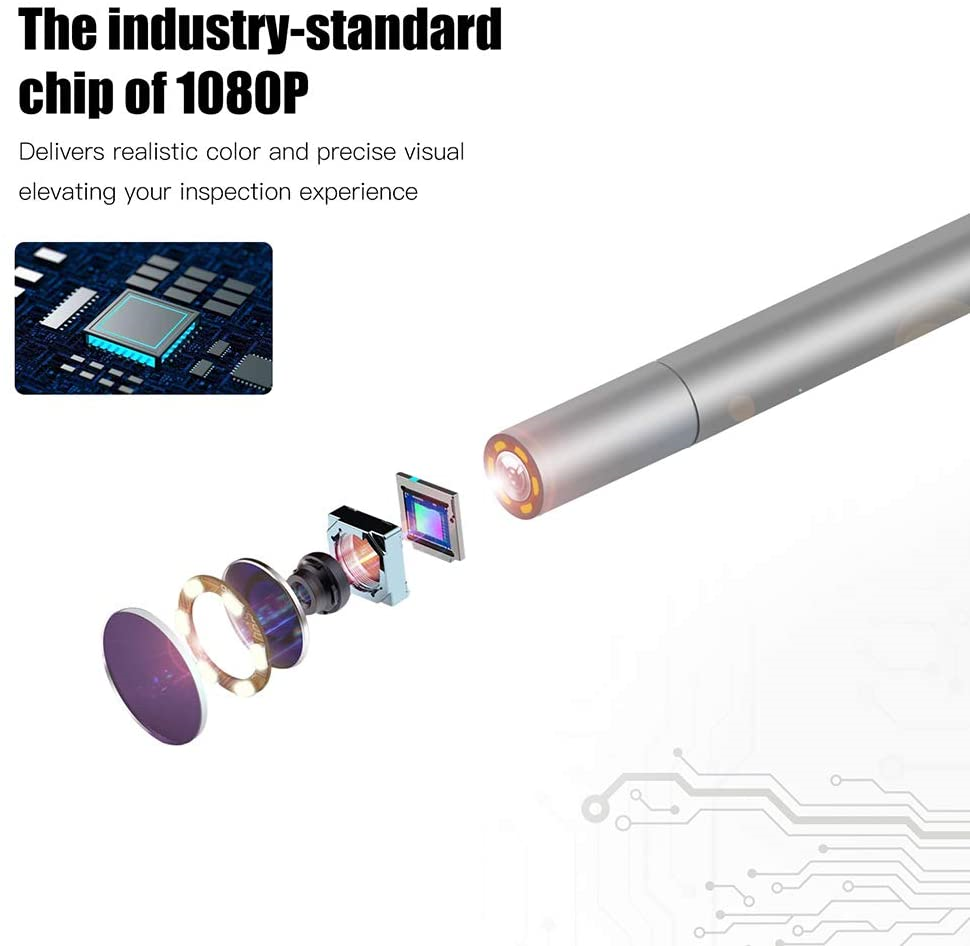 DDENDOCAM Industrial Endoscope Inspection Camera 4.3'' Screen 1080P HD