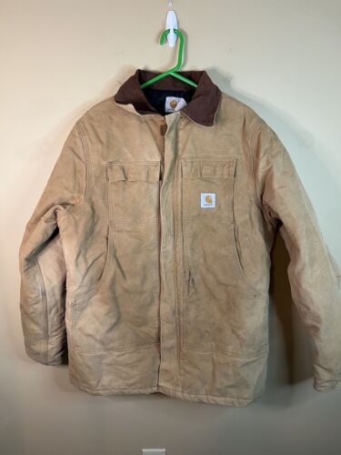 Vintage Carhartt Jacket Lg Quilt Lined Tan Brown