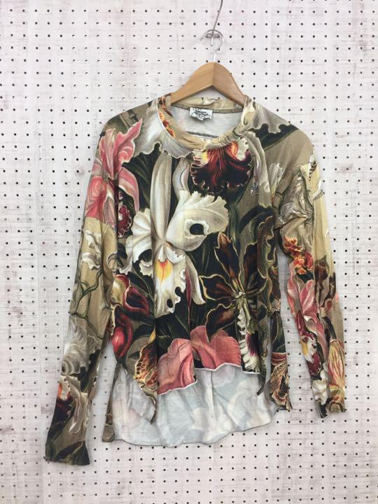 VIVIENNE WESTWOOD Men's Floral Pattern Long Sleeve T-Shirt VIVIENNE WESTWOOD Men's Floral Pattern Long Sleeve T-Shirt