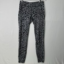 Under Armour Leggings S Womens Athleisure Stretch Pant Abstract Black Silver