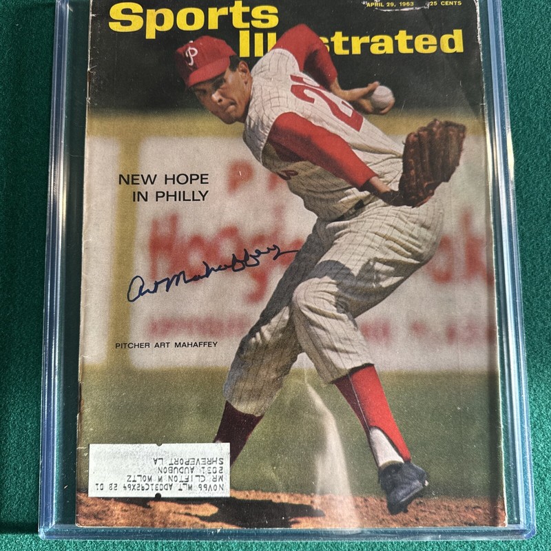 Art Mahaffey Phillies Autographed Signed April 1963 Sports Illustrated Vintage