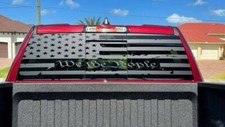 American Flag We The People Rear Window Decal Compatible With Dodge Ford Chevy
