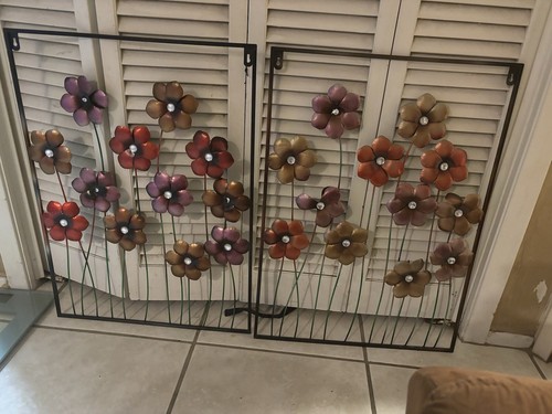 Two Metal Floral Wall Decor