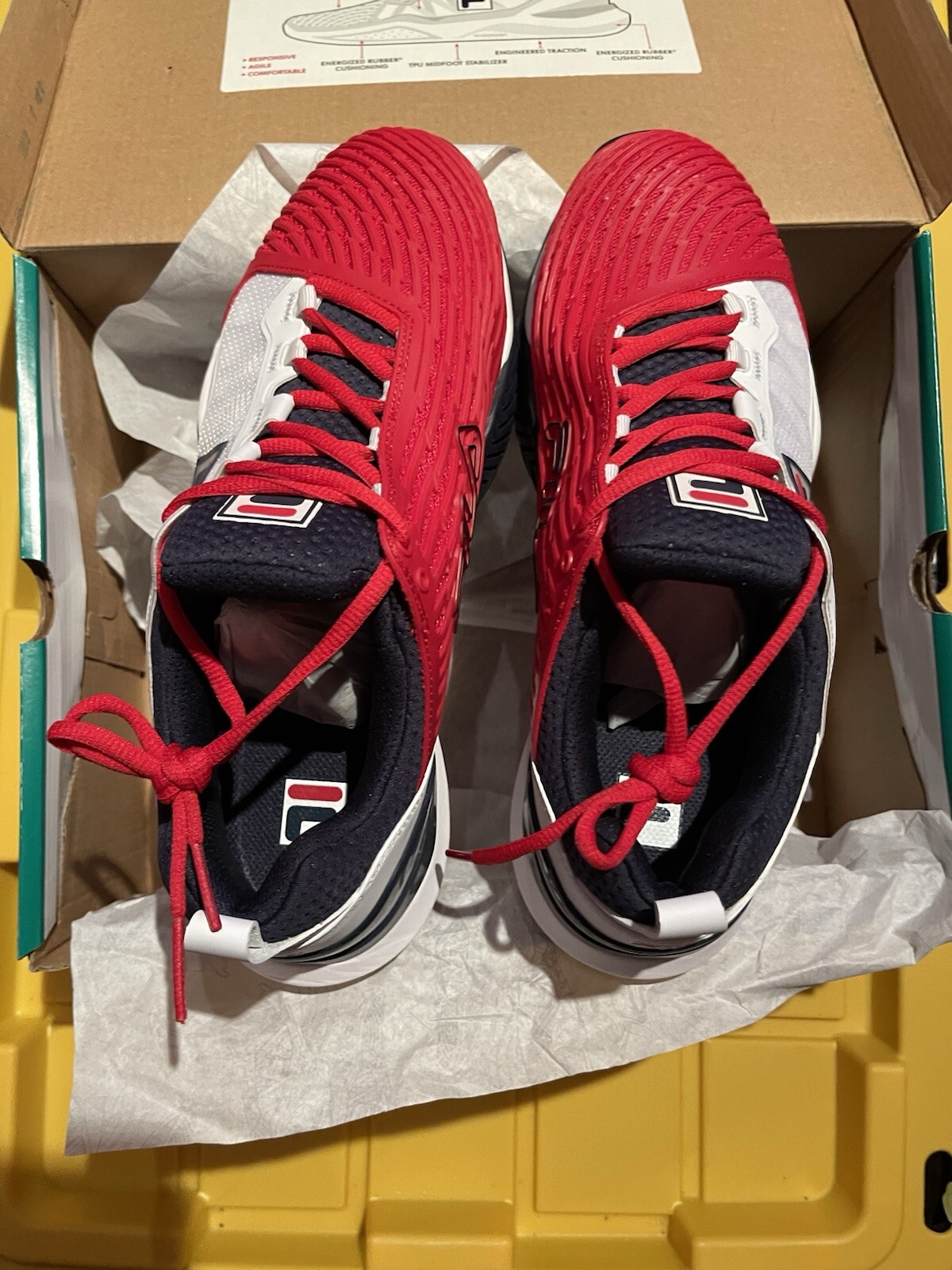 Fila Speedserve Energized Tennis Uomo RossoBiancoBlu Tg 9 5 Nuovo Con Scatola