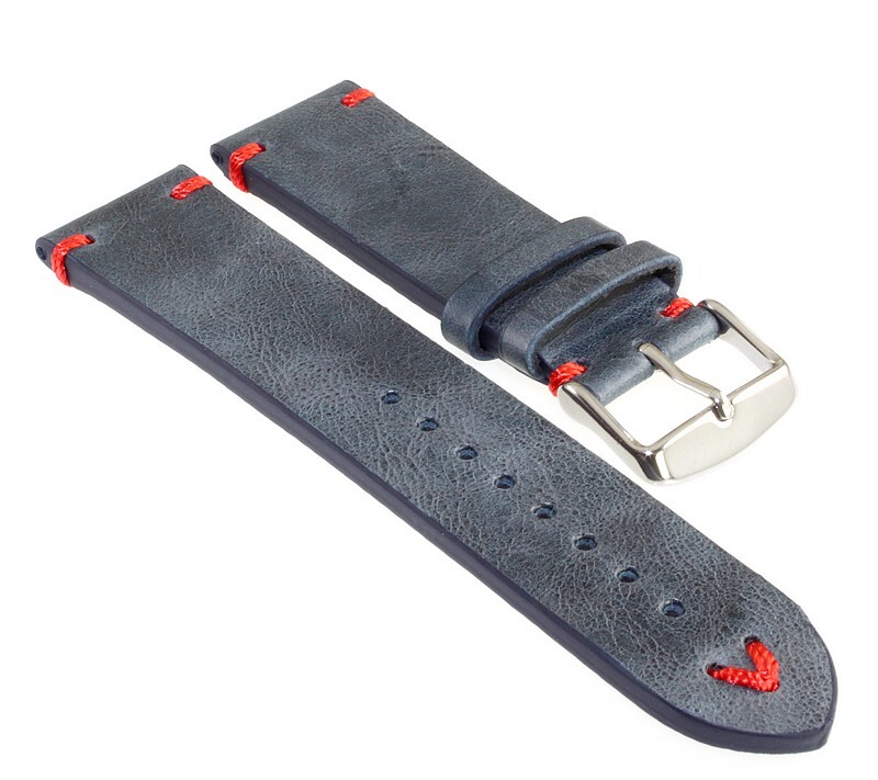 Echtes Leder Uhrenarmband 12mm Navy Blau Di-Mod (Neu (gemäss