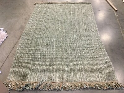 GREEN / NATURAL 5' X 8' Broken Thread Rug, Reduced Price 1172662071 NF826Y-5