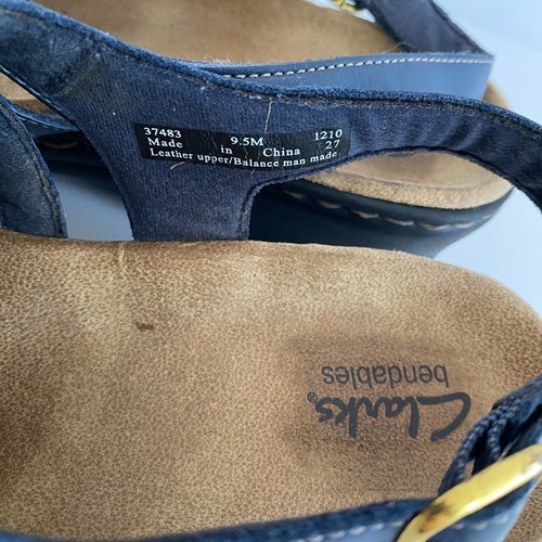 Sandalias Clarks Bendables de cuero azul con tiras para mujer 9,5 M - Imagen 5 de 7