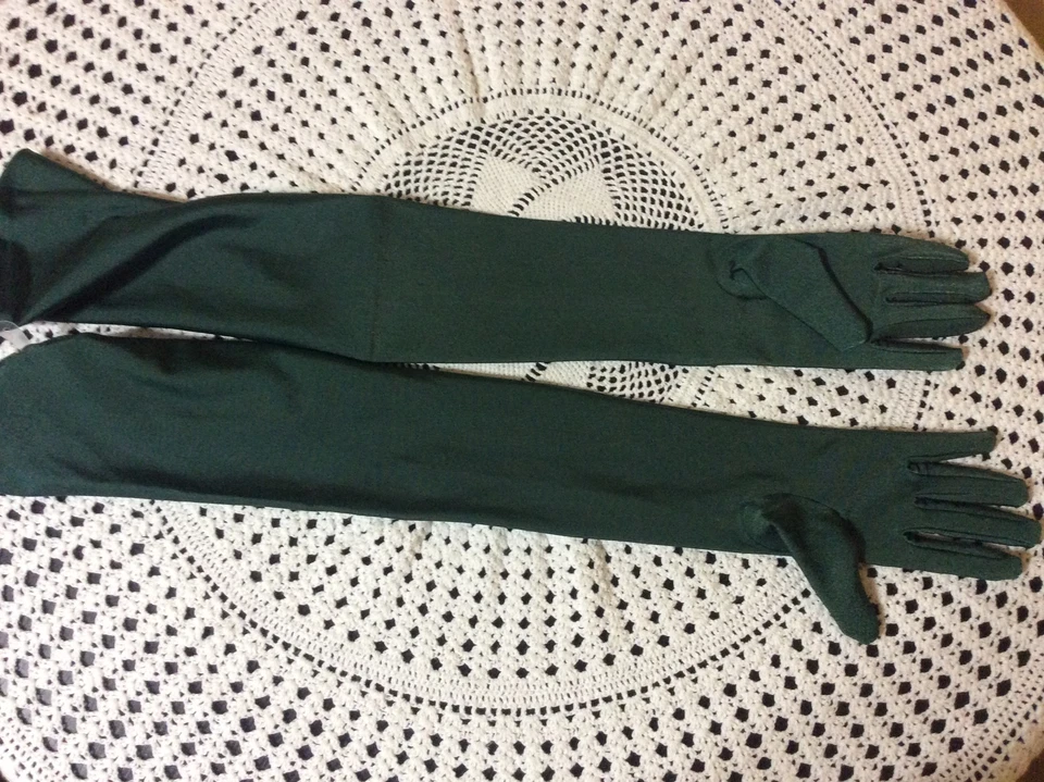 Nuevos guantes de nailon Opra verdes para dama Foto 2 de 4