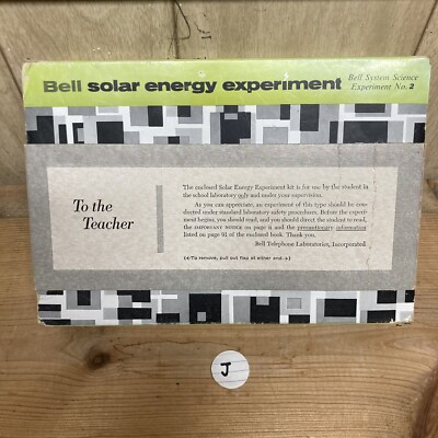 Vintage 1962 Bell System Solar Energy Science Experiment No. 2