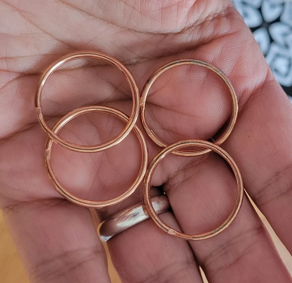 20 anillos divididos de acero chapado en cobre de una pulgada, llavero  Foto 3 de 4