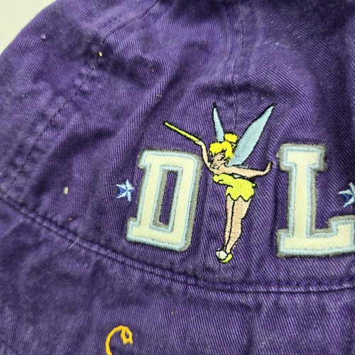 Disneyland Hut Mädchen Jugend lila Bucket 90er Y2K Sarah bestickt Tinker Bell - Bild 3 von 9