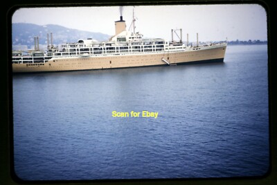 SS Orcades Passenger Ship at Cannes France in 1950's, Kodachrome Slide aa 11-3a