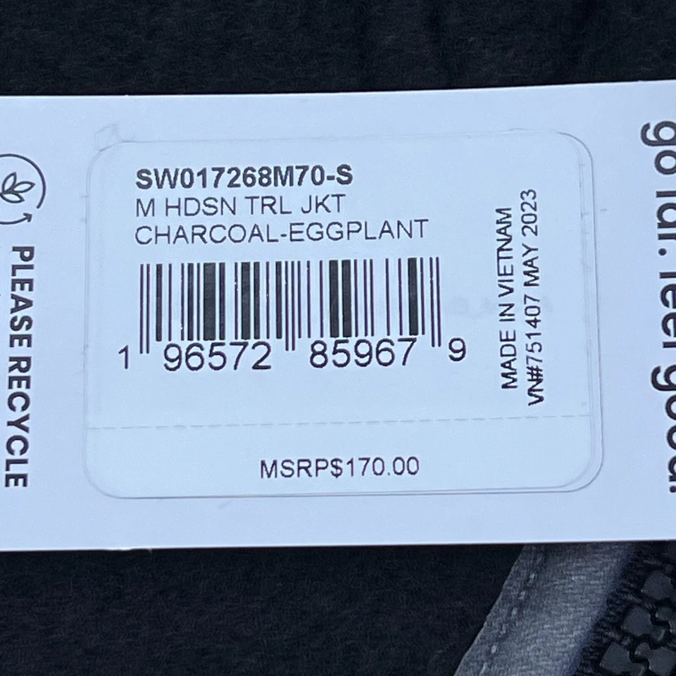 NUEVO CON ETIQUETAS Smartwool Para hombres S Hudson Trail Chaqueta Cremallera Completa Sudadera con Capucha Lana Carbón Berenjena Foto 3 de 4