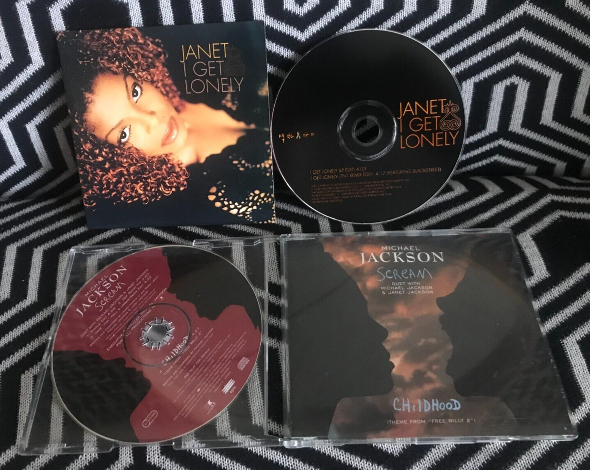Michael Jackson Janet Jackson 2 cd lot Scream + I GET LONELY uk 