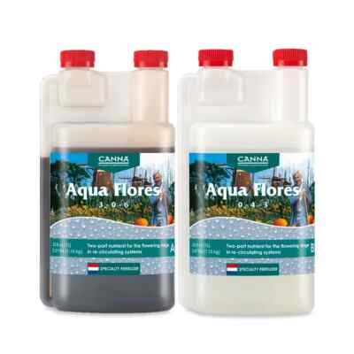 Canna Aqua Flores A & B 1 Liter Set - Hydroponic Nutrient Bloom Flower 1L