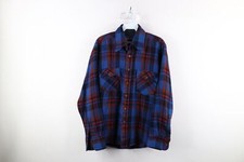 Vintage 70s Streetwear Mens Size Medium Knit Collared Board Button Shirt Plaid