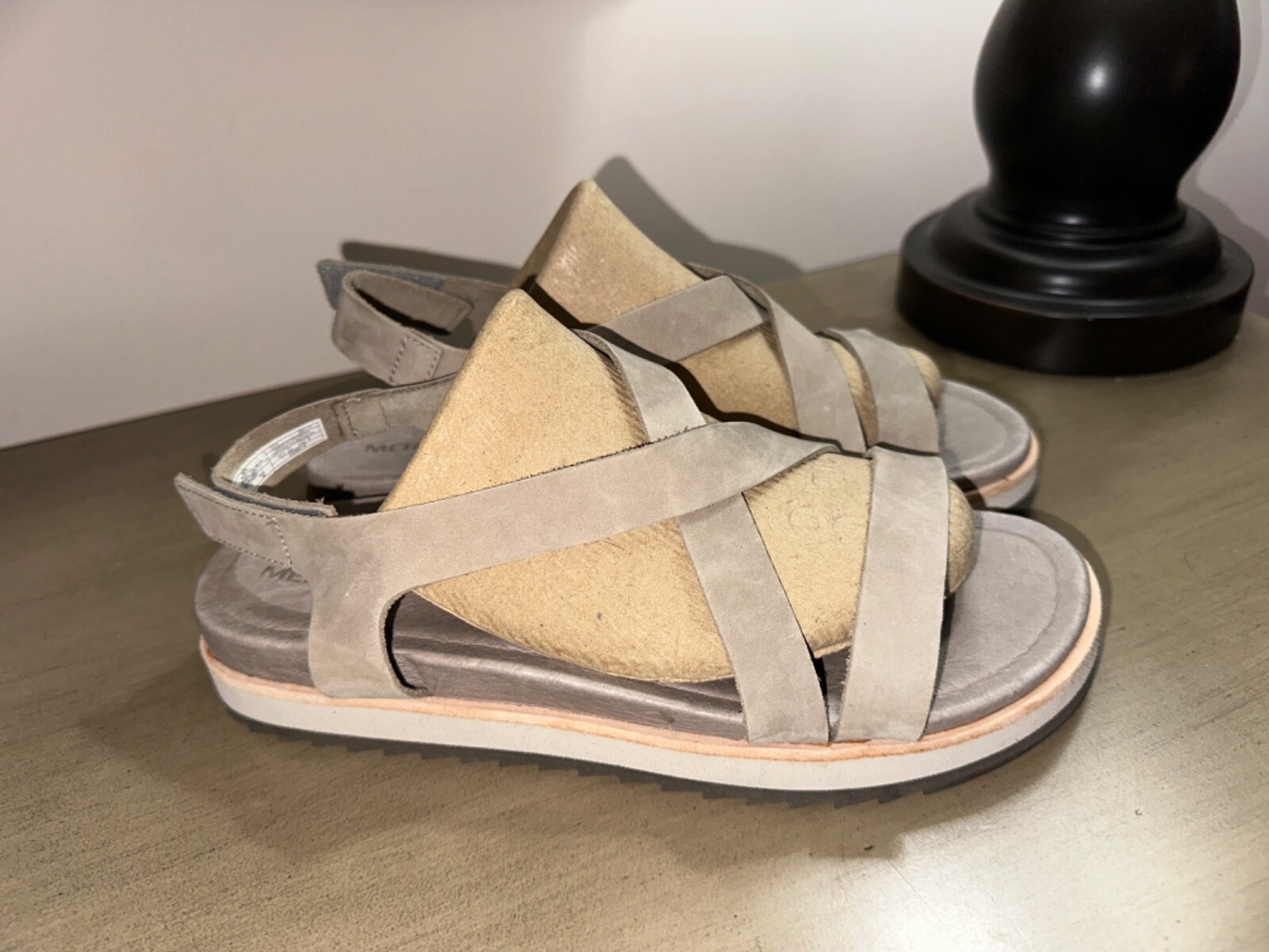 Nuovi sandali MERRELL Juno con cinturino posteriore taglia 9 EU 40 Moon pelle nabuk