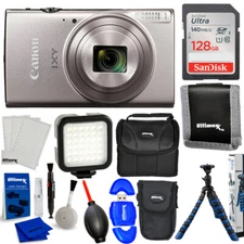 Canon Compact Digital Camera IXY650 (Silver) IXY650SL - 10PC Accessory Bundle