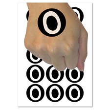Letter O Uppercase Cute Typewriter Font Temporary Tattoo Water Resistant Set