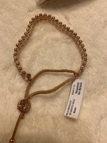 BNWT Jessica Simpson Rose-Gold Tone Satellite Slider Bracelet w/ Pave Crystals - Picture 6 of 12