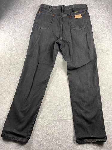 Pantalones de mezclilla para hombre Wrangler W36 L34 negros corte vaquero calce relajado cremallera mosca algodón - Imagen 2 de 8