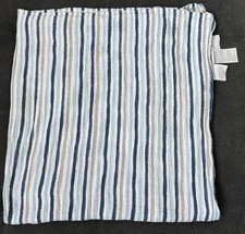 Aden  Anais Swaddle Blanket Navy/Light Blue/Gray Stripe 100 Cotton 44 x 44