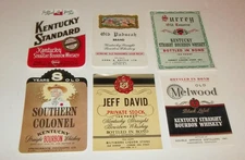 Vintage Private Label Kentucky Straight Bourbon Whiskey Bottle Labels 6  NOS