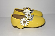 Mary Jane Toddler Shoe Floral Elegant Princess Hook  Loop Yellow Size EU 23 NEW