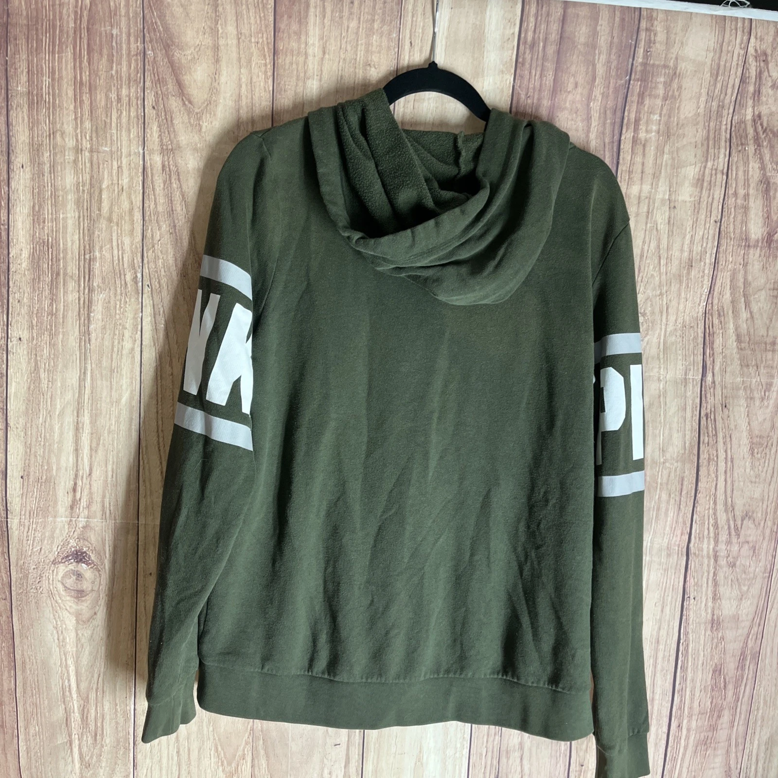 UNDERCOVER Felpa donna rosa Victoria Secret verde con cappuccio e zip taglia media