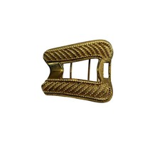 Vintage Gold Tone Textured Chevron Scalloped Edge Belt Buckle Replacement