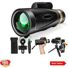 Compact 80x100 Monocular Telescope with Tripod: Perfect for Wildlife Viewing