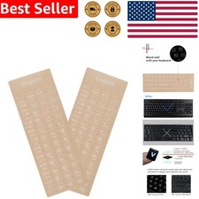 Universal English Keyboard Stickers - Easy Apply Transparent 2-Pack for Computer