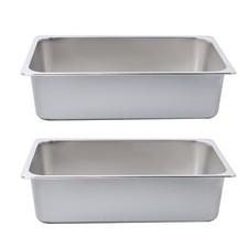 6 Inch Deep 2 Pack Full Size Restaurant Steam Table Pans Without Lid