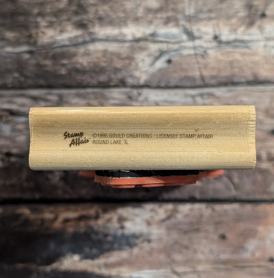 Sello Espantapájaros 1995 De Colección - Sello Affair Montado en Madera - Otoño Halloween Girasoles Foto 3 de 4