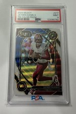 2024 Panini Select Jayden Daniels #217 Club Level Tri Color Prizm /149 PSA 9 RC