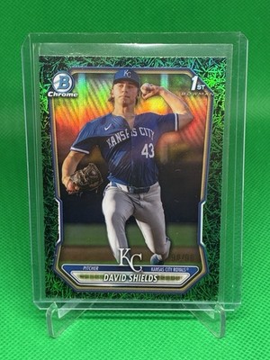 2026 Bowman Chrome 1st David Shields Green Grass Refractor /99 RC #BCP-11 Royals