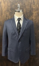 EMPORIO ARMANI City Line Super 130's Wool Houndstooth Navy Blazer Size 44 R
