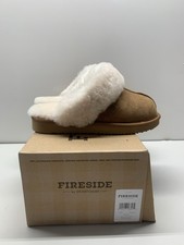 Fireside Dearfoams Sydney Scuff Sheepskin Slippers Chestnut Womens Size 6