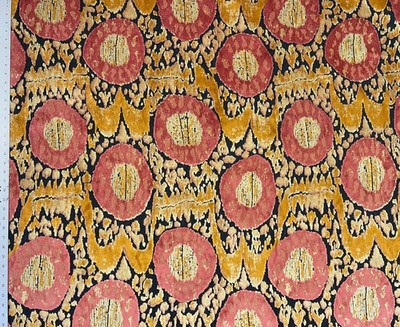 KAYA -IKAT EFFECT DESIGNER PATTERN CUT VELVET UPHOLSTERY FABRIC BY THE YARD