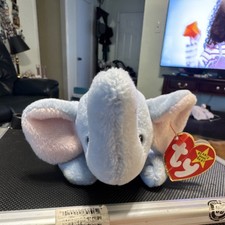 Ty Beanie Babies Peanut The Elephant - Light Blue