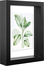 5x7 Floating Picture Frame, Black | Double Plexiglass Floating Design, Holds 4x6