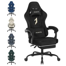 Ergonomic Gaming Chair Racer Style PU Leather | Massage Lumbar Support &Footrest
