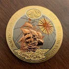 1 oz Silver Round / Cook Islands - Santa Maria Ship / Multi-Metal Gilded w/COA
