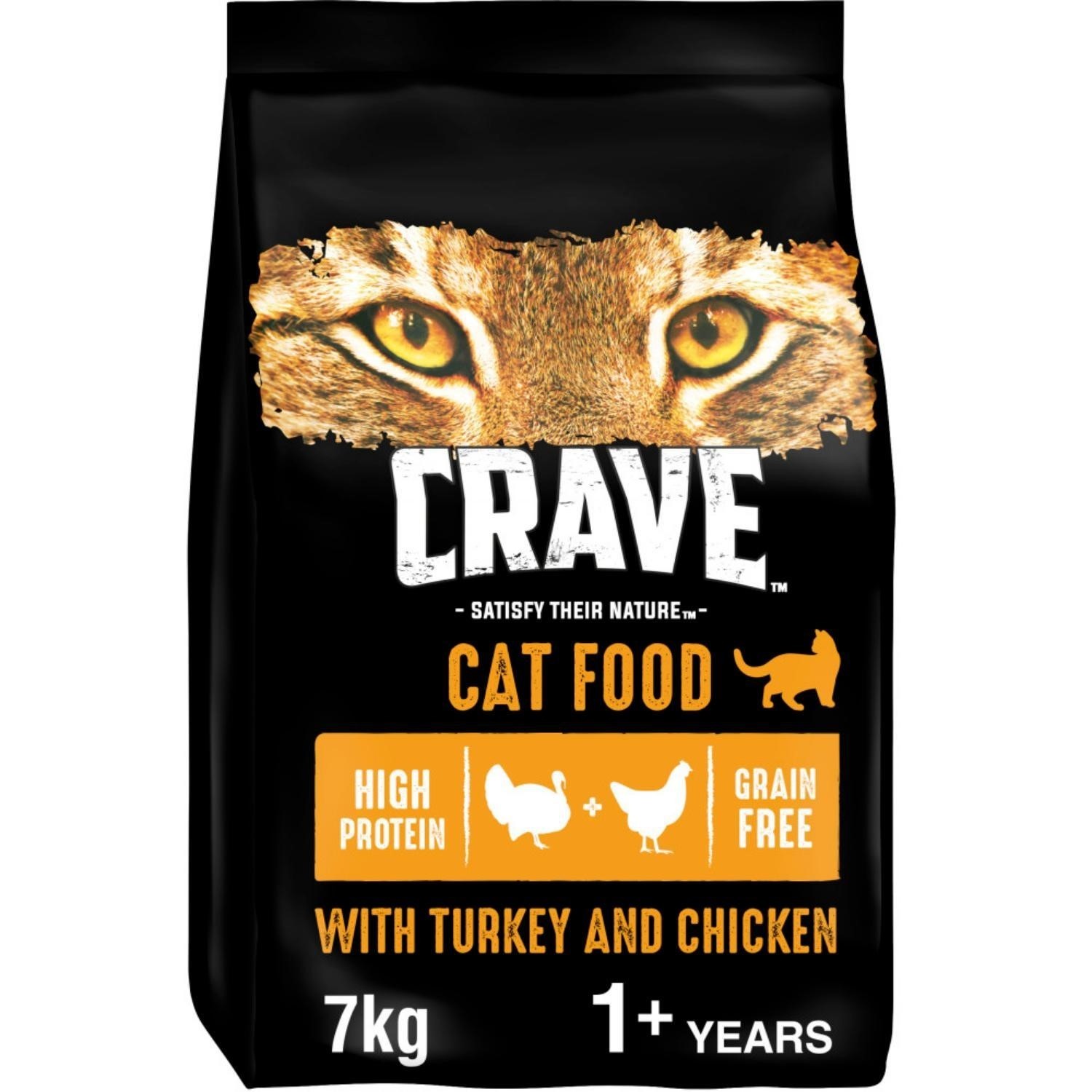 14kg Crave Natural Grain Free Adult Complete Dry Cat Food Turkey & Chicken