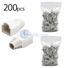 400x White CAT5E CAT6 RJ45 Ethernet Network Cable Strain Relief Boots