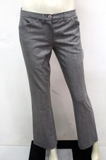 Pinko Women's Gray Wool Pants Size 40 Elegant Slim Fit Original Made In Italy