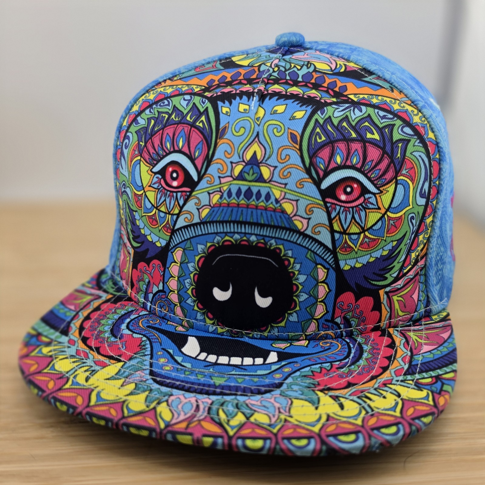 Amanda Vela Bear Hat, Blue, Grassroots California Limited Edition, L/XL Snapback