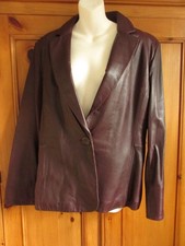 J Taylor (Debenhams) Soft Burgundy Leather Jacket Size 18